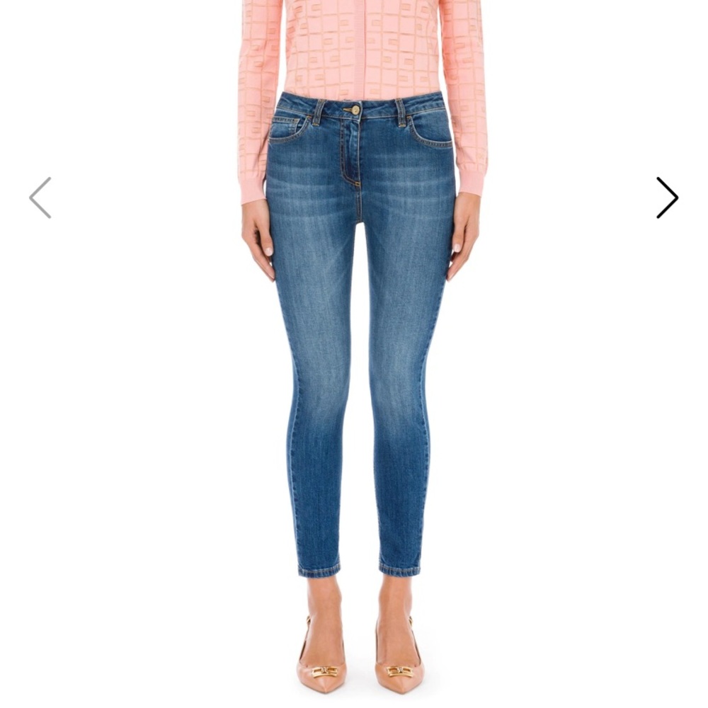 Elisabetta Franchi Gold Skinny Crop Denim Jeans